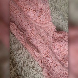 Pale Pink Floral Lace Bralette